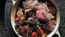S2 E19: Roast Milk-Fed Lamb with Beans, Tomato, Olive and Anchovies